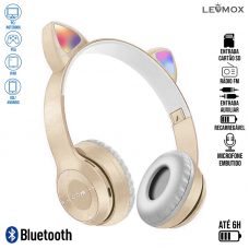 Fone Bluetooth LEF-1058 Lehmox - Dourado